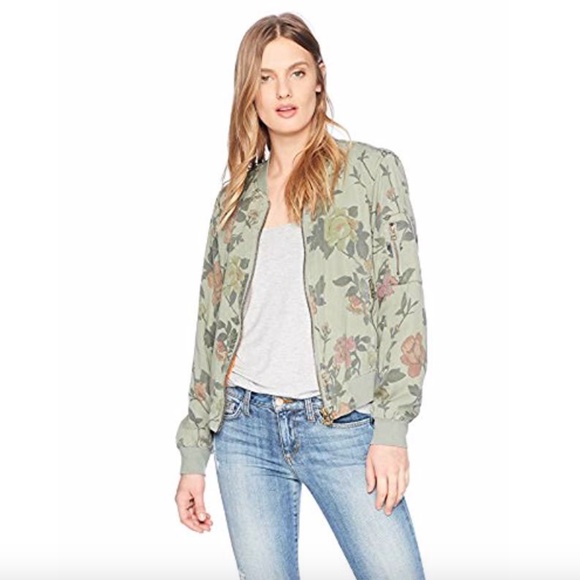 Pam & Gela Jackets & Blazers - New Pam & Gela womens Floral Printed Bomber Jacket